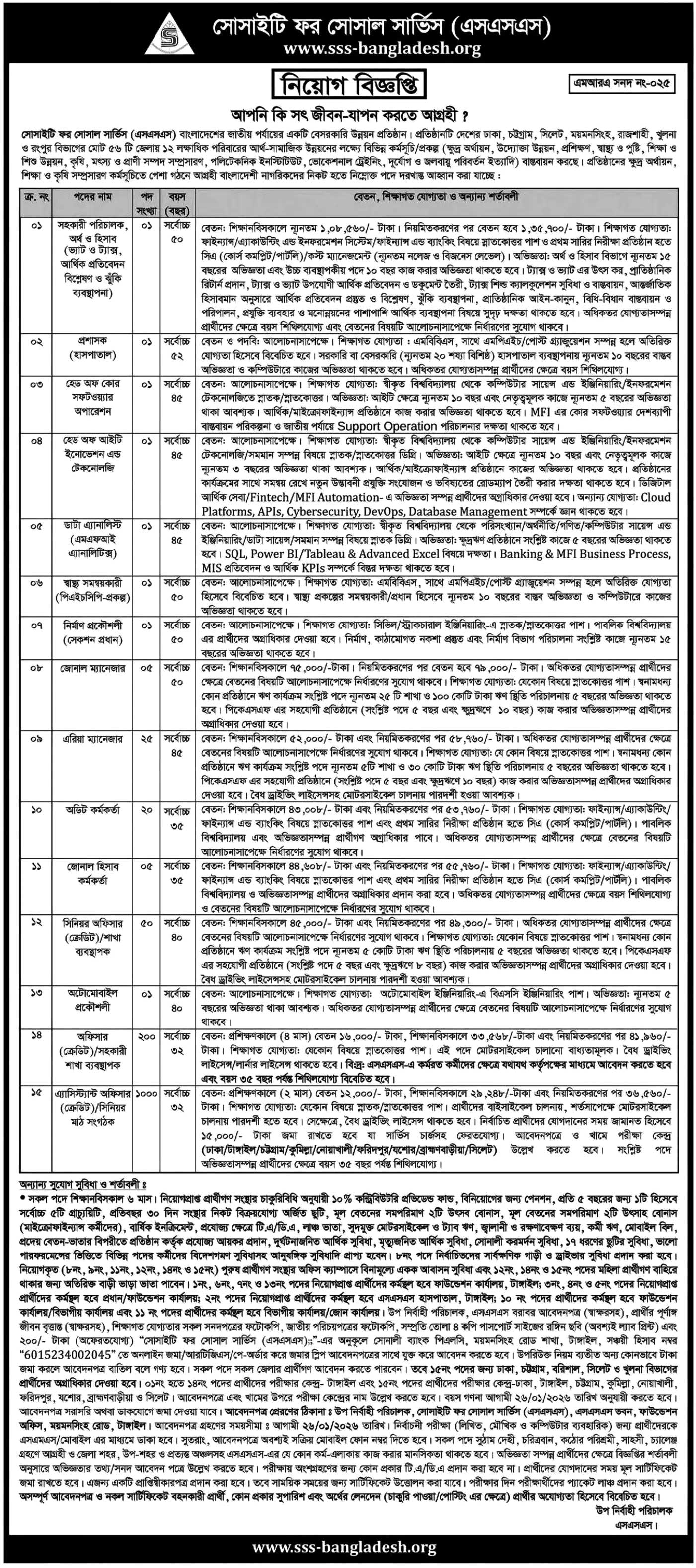 SSG NGO Job Circular 2026