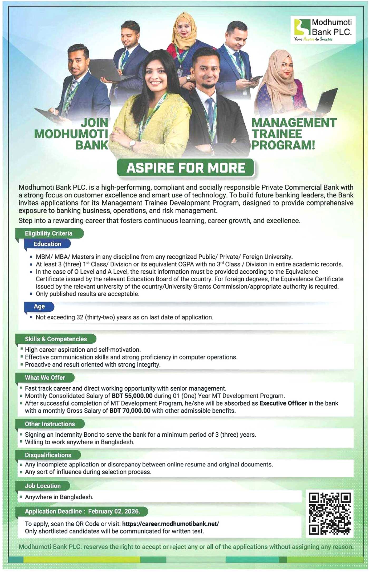 Modhumoti Bank Job Circular 2026