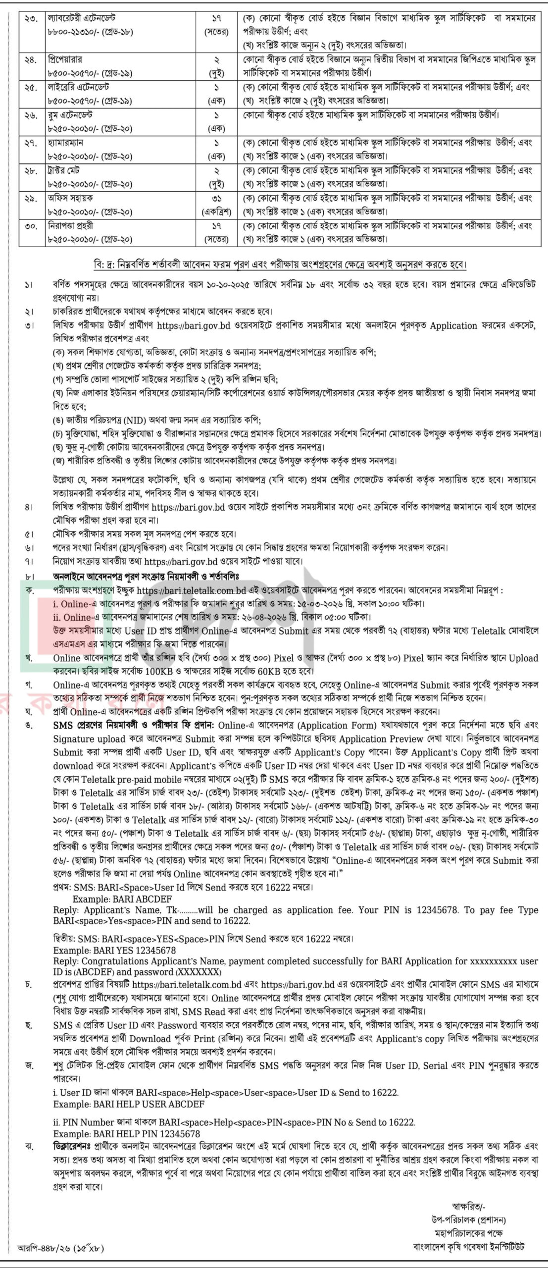 Bari Job Circular 2026 Page 02